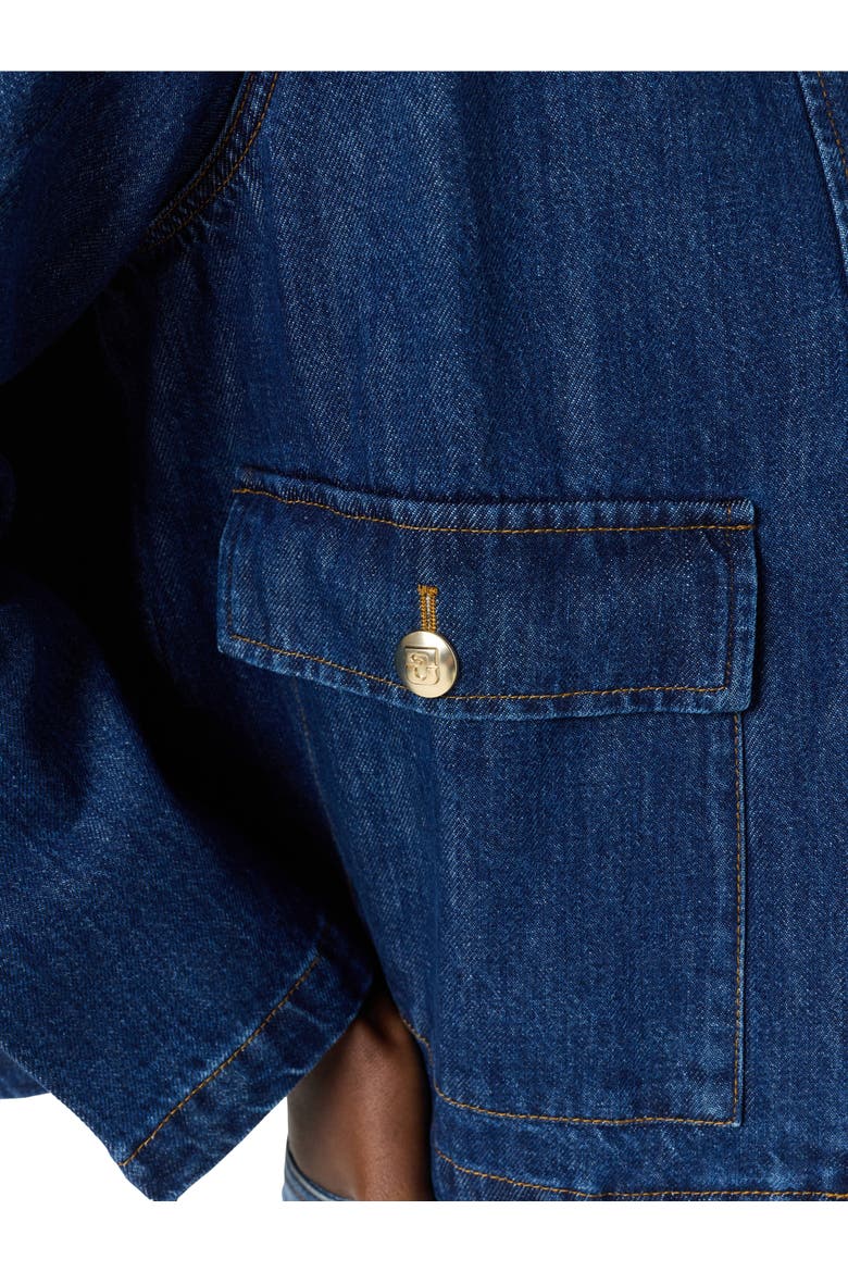 Taina Button Front Pocket Denim  Jacket, Alternate, color, Jeans