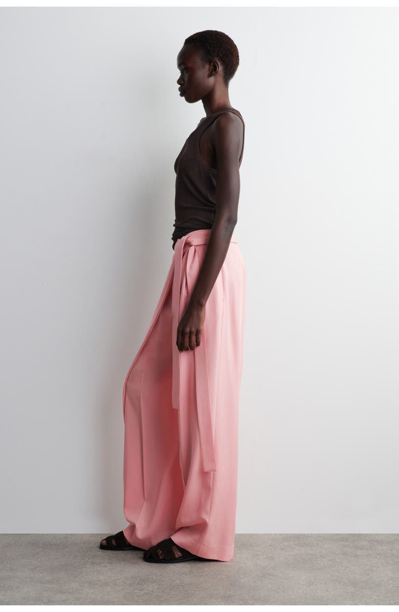 COS Fluid Wrap-Front Pants, Alternate, color, Pink