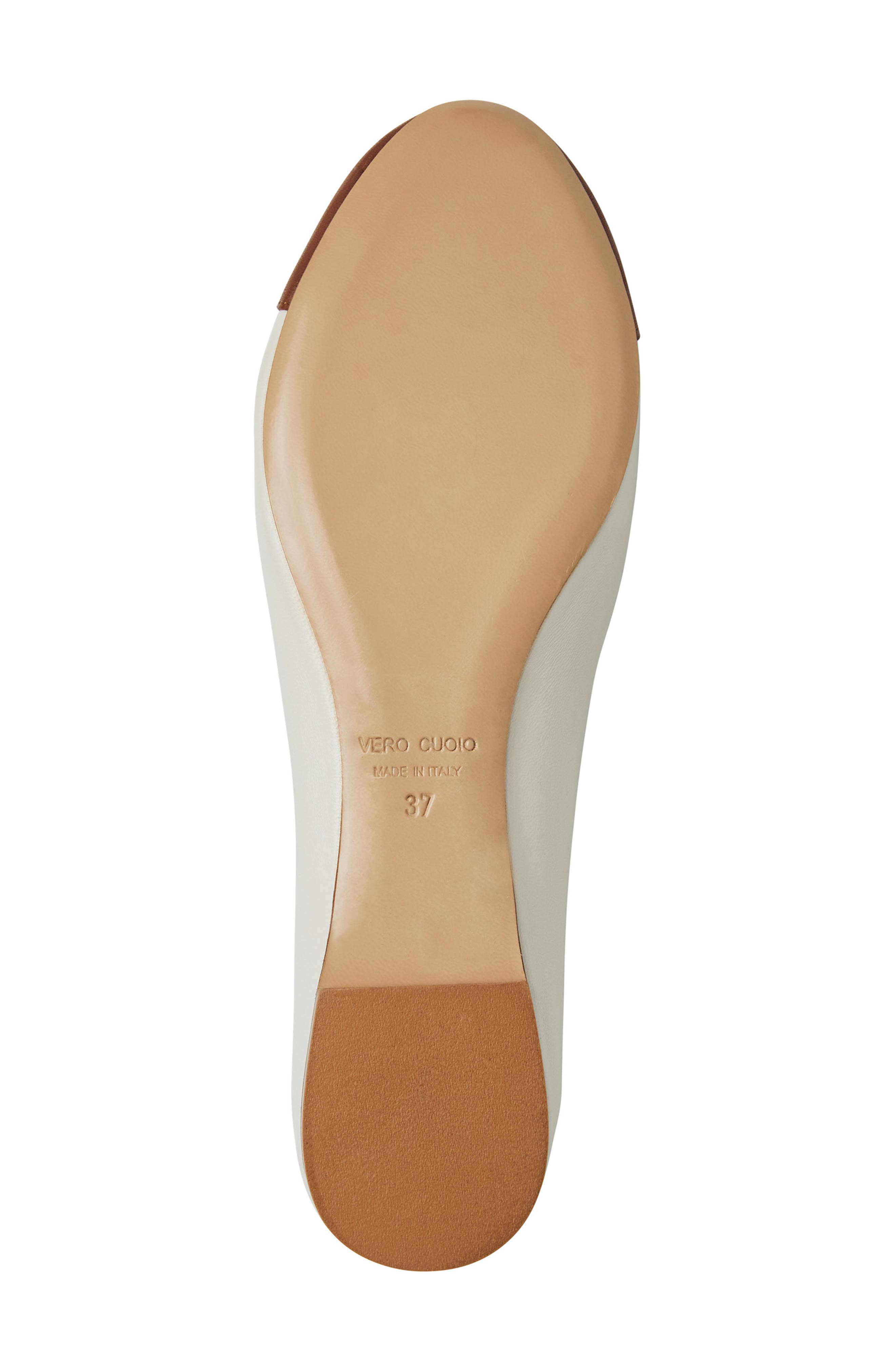 Donatella Cap Toe Ballet Flat, Alternate, color, BROWN/ CREAM