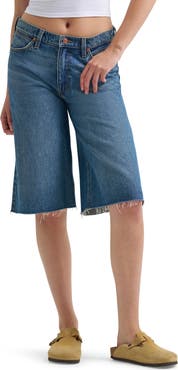 Wrangler Jorts Raw Hem Low Rise Denim Shorts