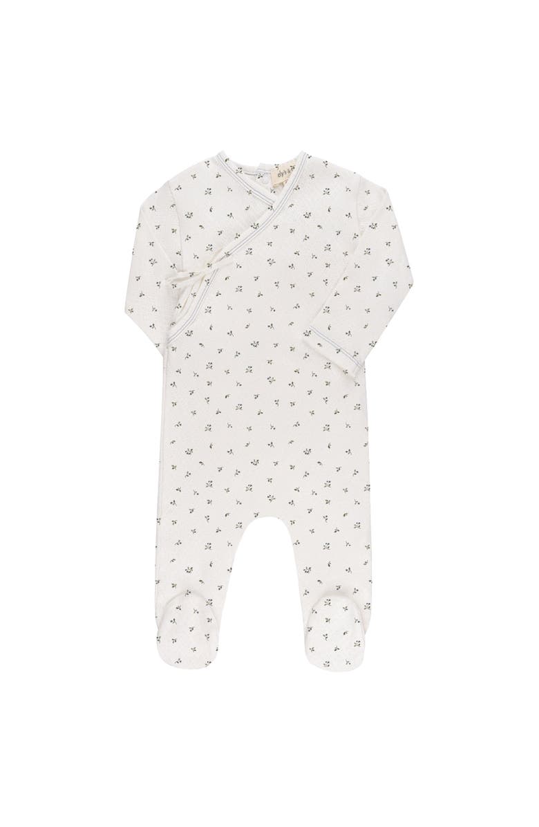 Ely's & Co. Floral Pointelle Collection - Footie, Main, color, Ivory/Blue