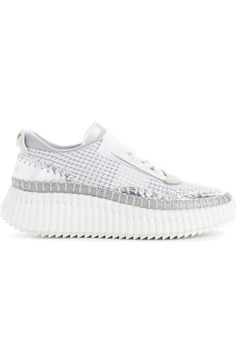 Chloé Nama Platform Sneaker, Alternate, color, Silver Grey