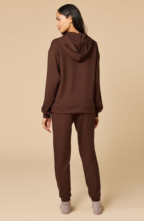 Softies Athleisure Dreamtech Oversize Hoodie Lounge Set In Brown