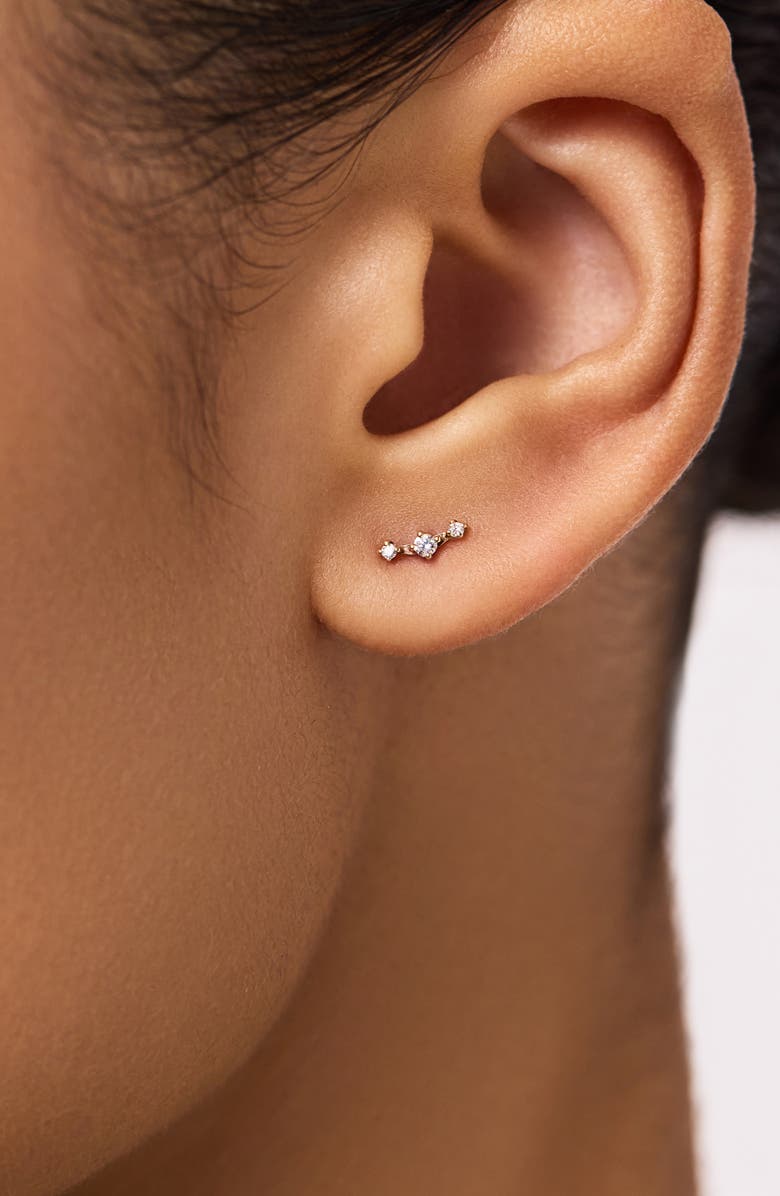 Ana Luisa Gold Stud Earrings - Triple Diamond Studs, Alternate, color, Gold