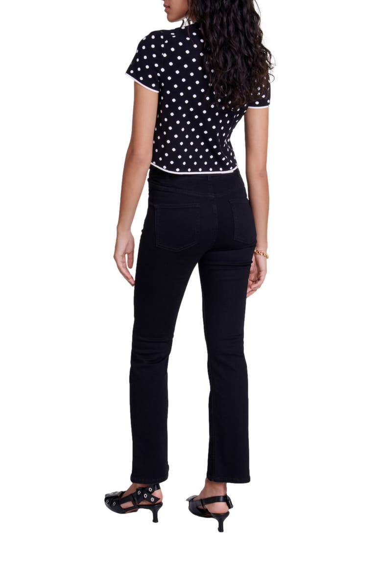Fancy knit top, Alternate, color, Black / white