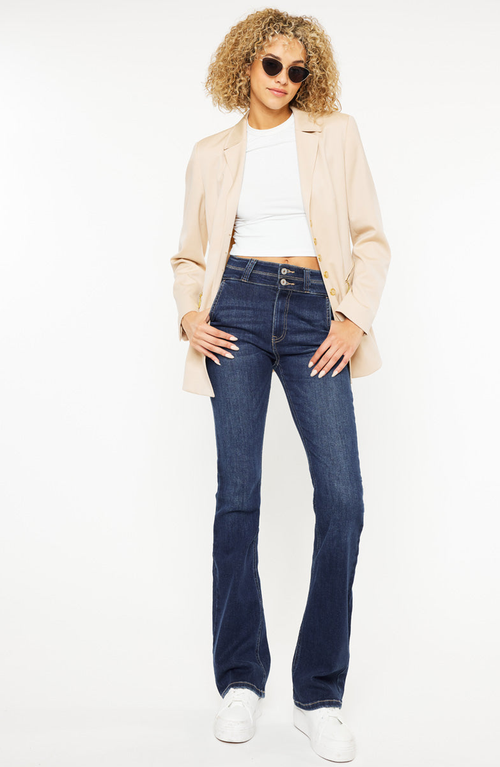 Kancan Matilda High Rise Bootcut Jeans In Blue