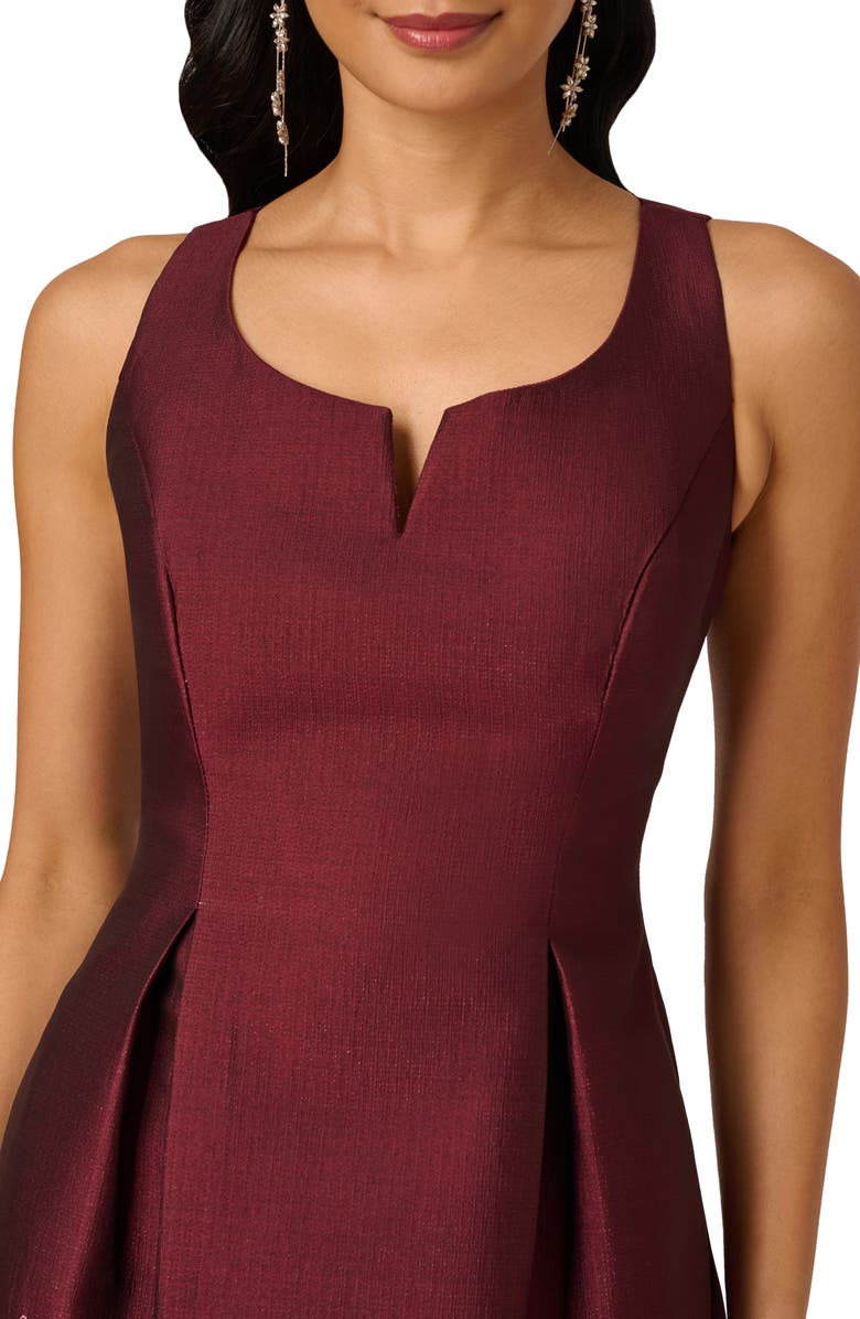 Adrianna Papell Pleated Jacquard Cocktail Dress, Alternate, color, Plum Multi