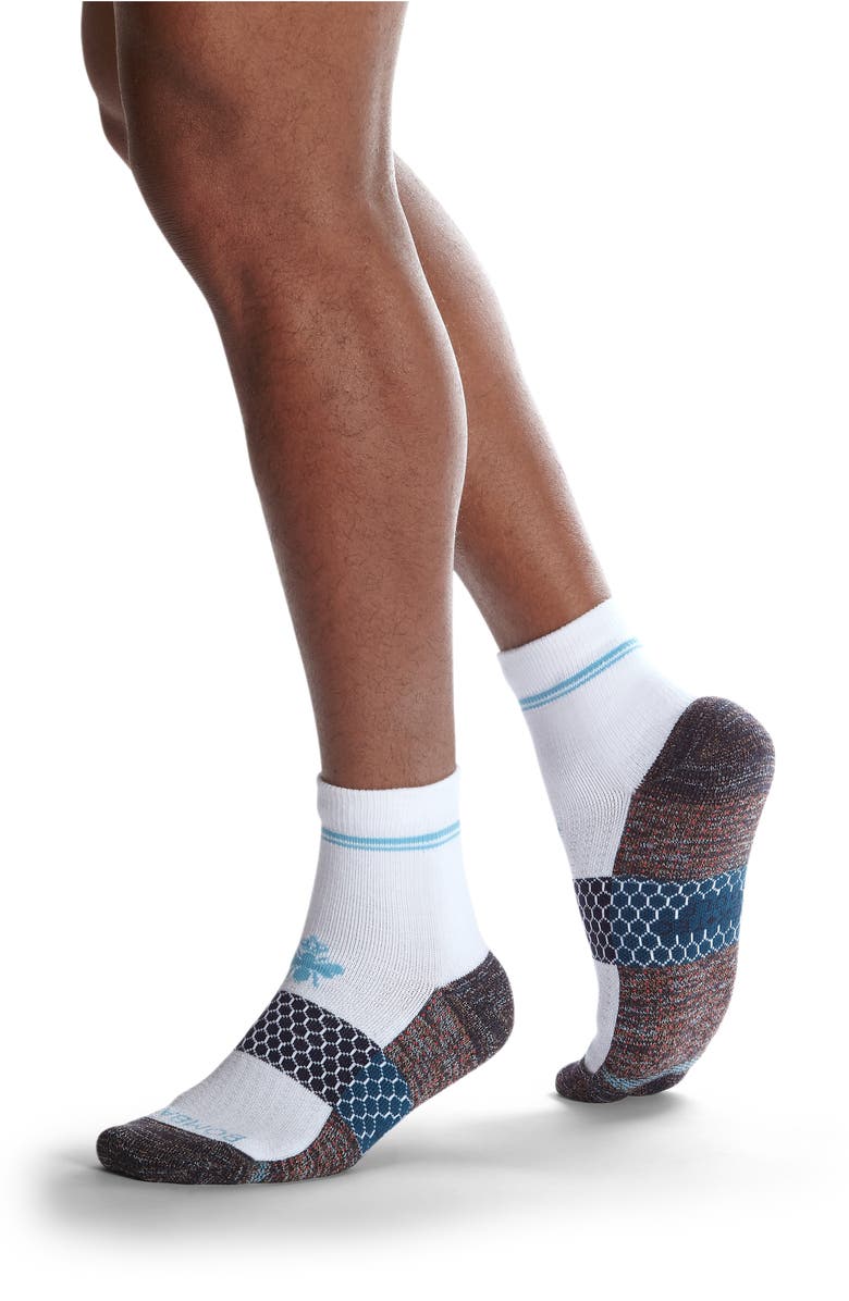 Bombas Space Dye Colorblock Quarter Socks, Main, color,