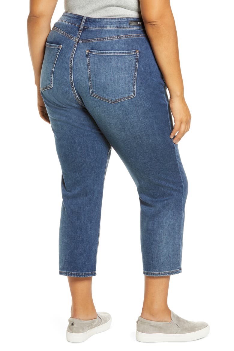 KUT from the Kloth Elizabeth High Waist Straight Leg Crop Jeans, Alternate, color, ALPINIA