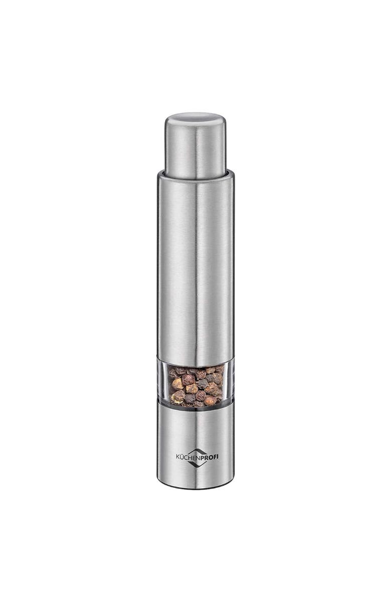 Kuchenprofi Pepper Push Mill Grinder, Stainless & Acrylic, Main, color, Silver
