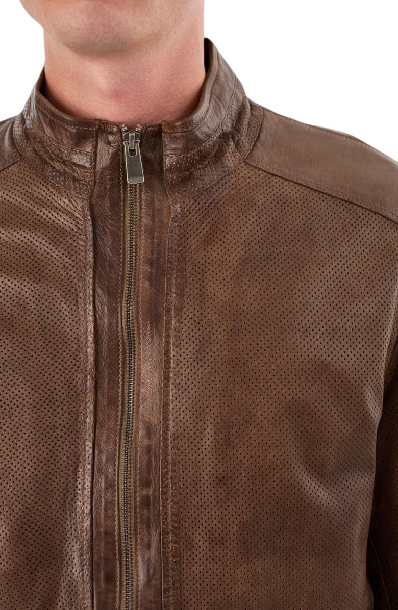 REGENCY Perforated Leather Jacket, Alternate, color, Grey