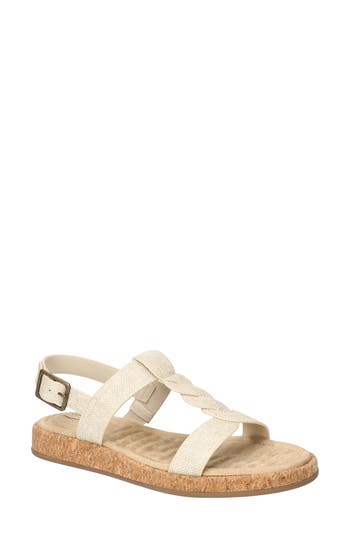 Shop Easy Street Tampa Slingback Sandal In Natural Linen Embossed