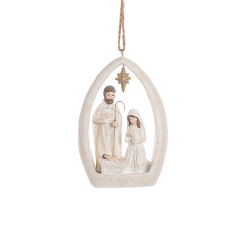 Woodland Nativity Polyresin Holiday Christmas Xmas Ornament