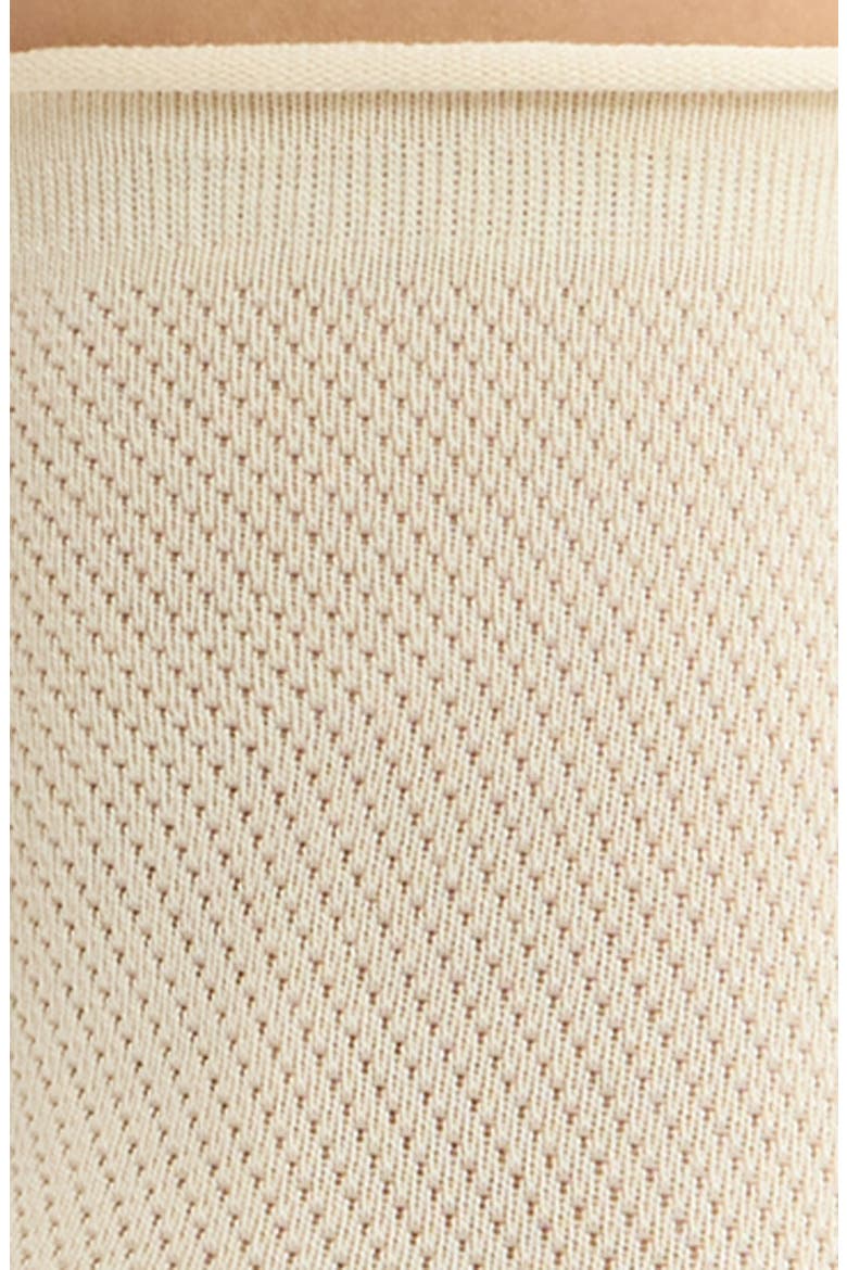 Rivi Cotton Blend Pointelle Crew Socks, Alternate, color, TAUPE