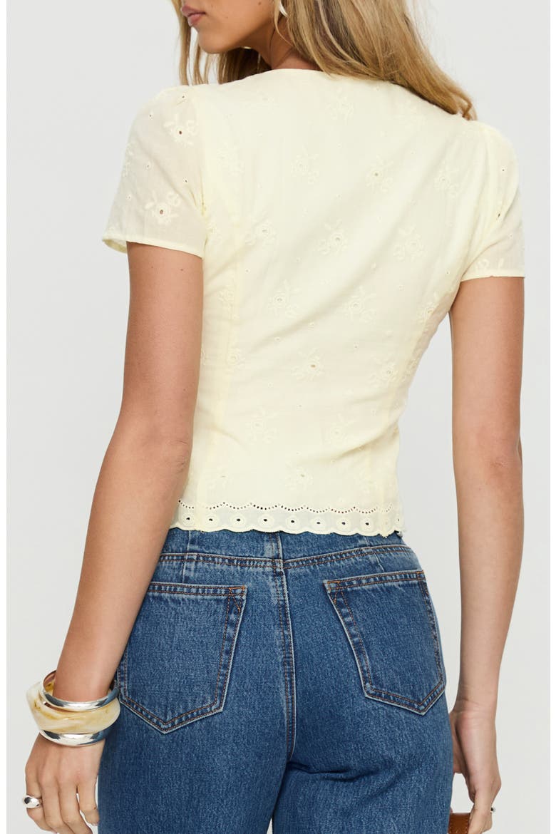 Isolda Embroidered Button-Up Top, Alternate, color, LEMON