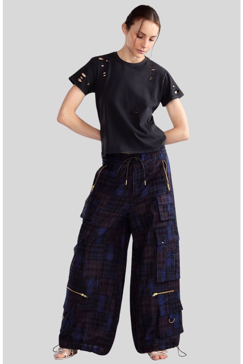 Madrid Madras Cargo Pants, Alternate, color, Navy Multi