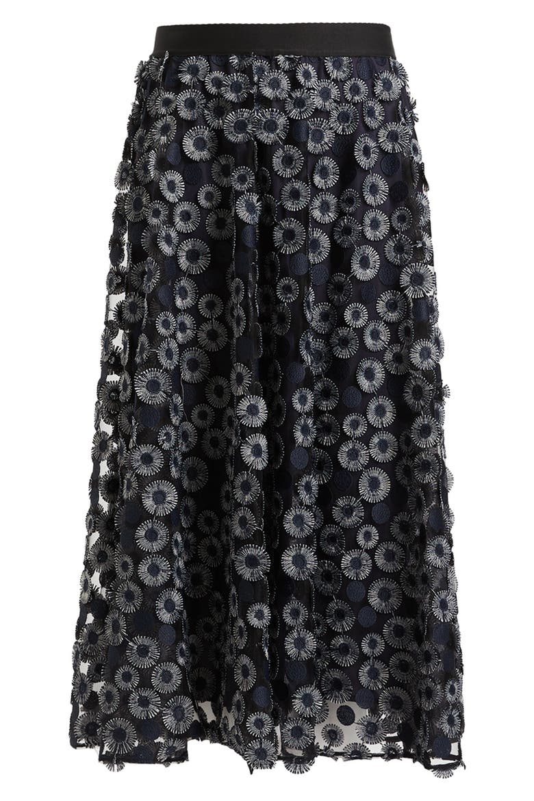 Embroidered Tulle Skirt, Alternate, color, NAVY BLUE