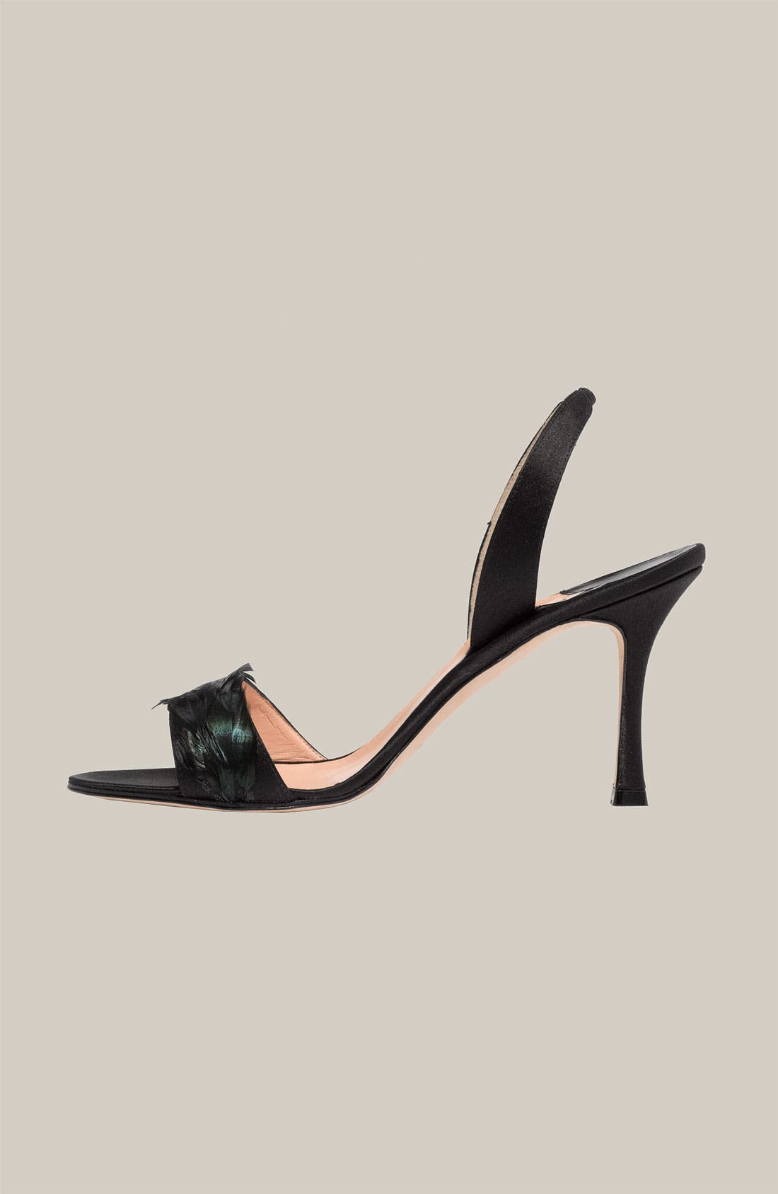 'Catalinasli' Sandal, Alternate, color, BLACK SATIN