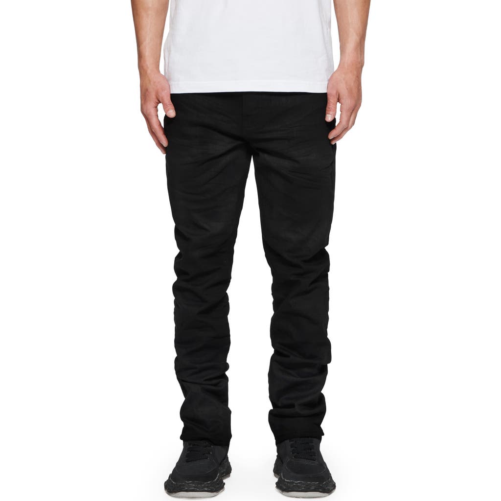 PURPLE BRAND 3D Slim Straight Leg Stretch Cotton Jeans in Black