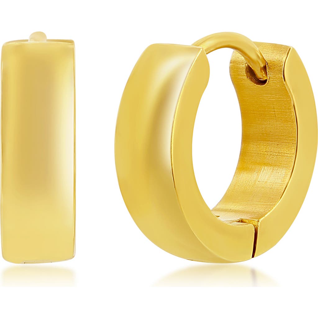 Blackjack 13mm Huggie Hoop Earrings In Gold
