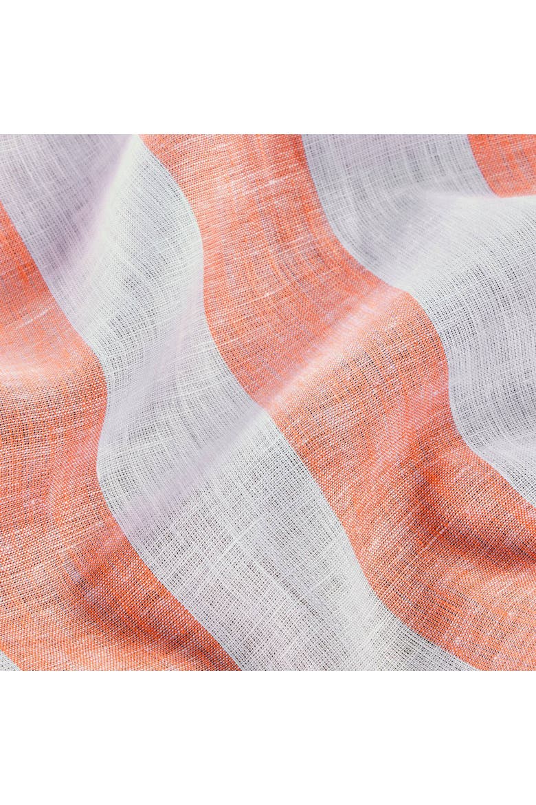 Linen Tablecloth - Cabana Stripe, Alternate, color, Salmon and White