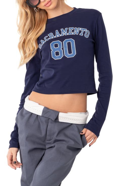 Sacramento Long Sleeve Crop Graphic Tee