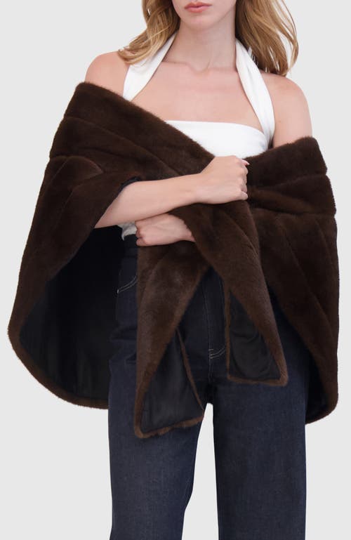 Lyla Grant Fur-free Mink (faux Fur) Stole In Brown
