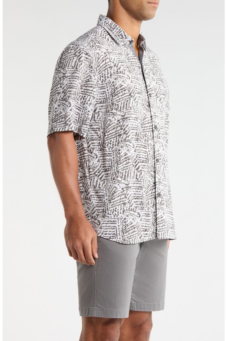 Veracruz Cay Sands Island Echo Short Sleeve Button-Up Shirt, Alternate, color, SILVER SKY