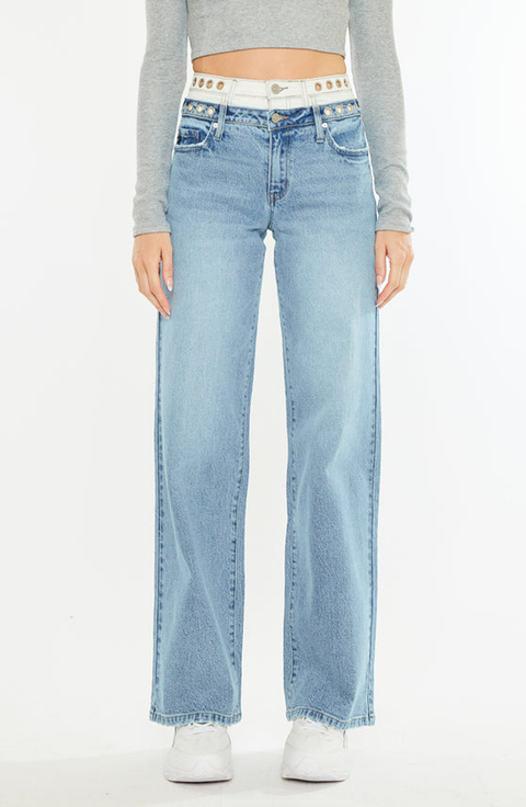 Caitlin High Rise Wide Leg Jeans
