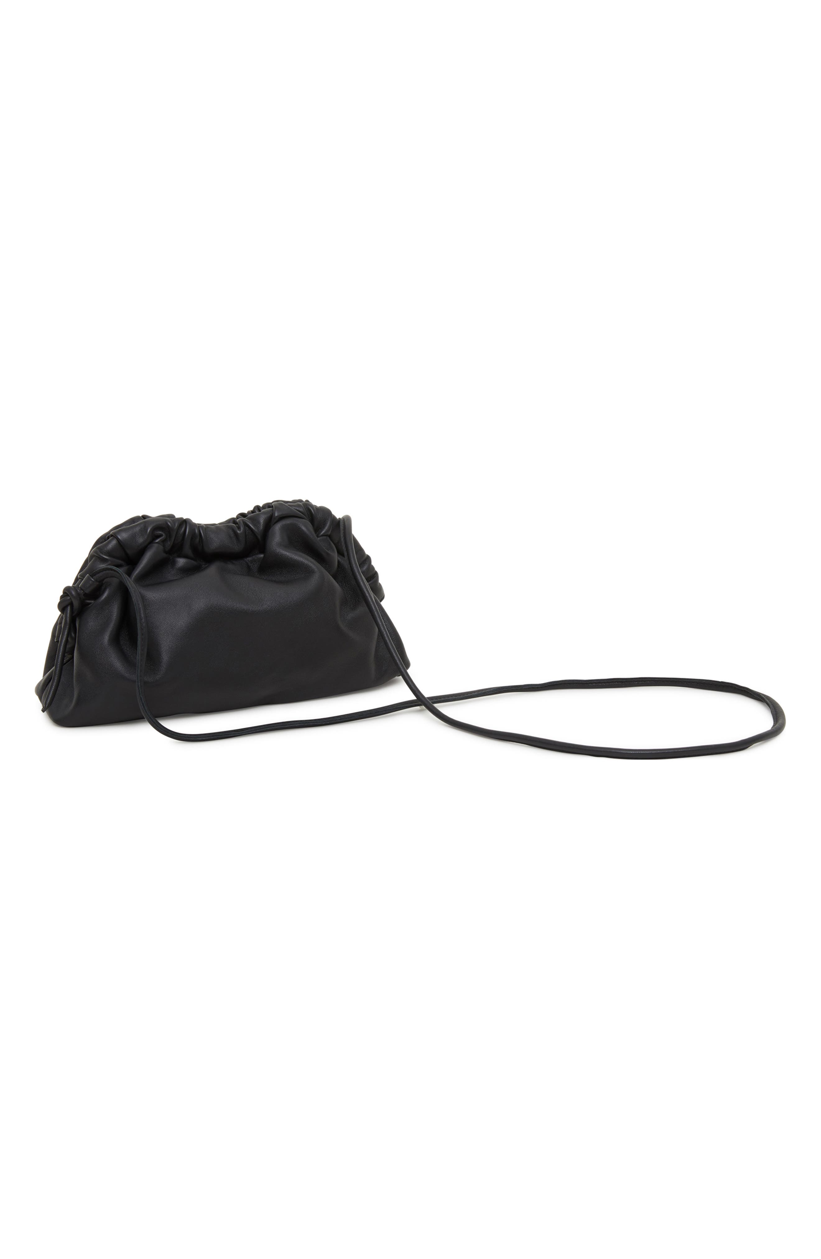 Mansur Gavriel Mini Cloud Leather Clutch, Alternate, color, Black/Flamma