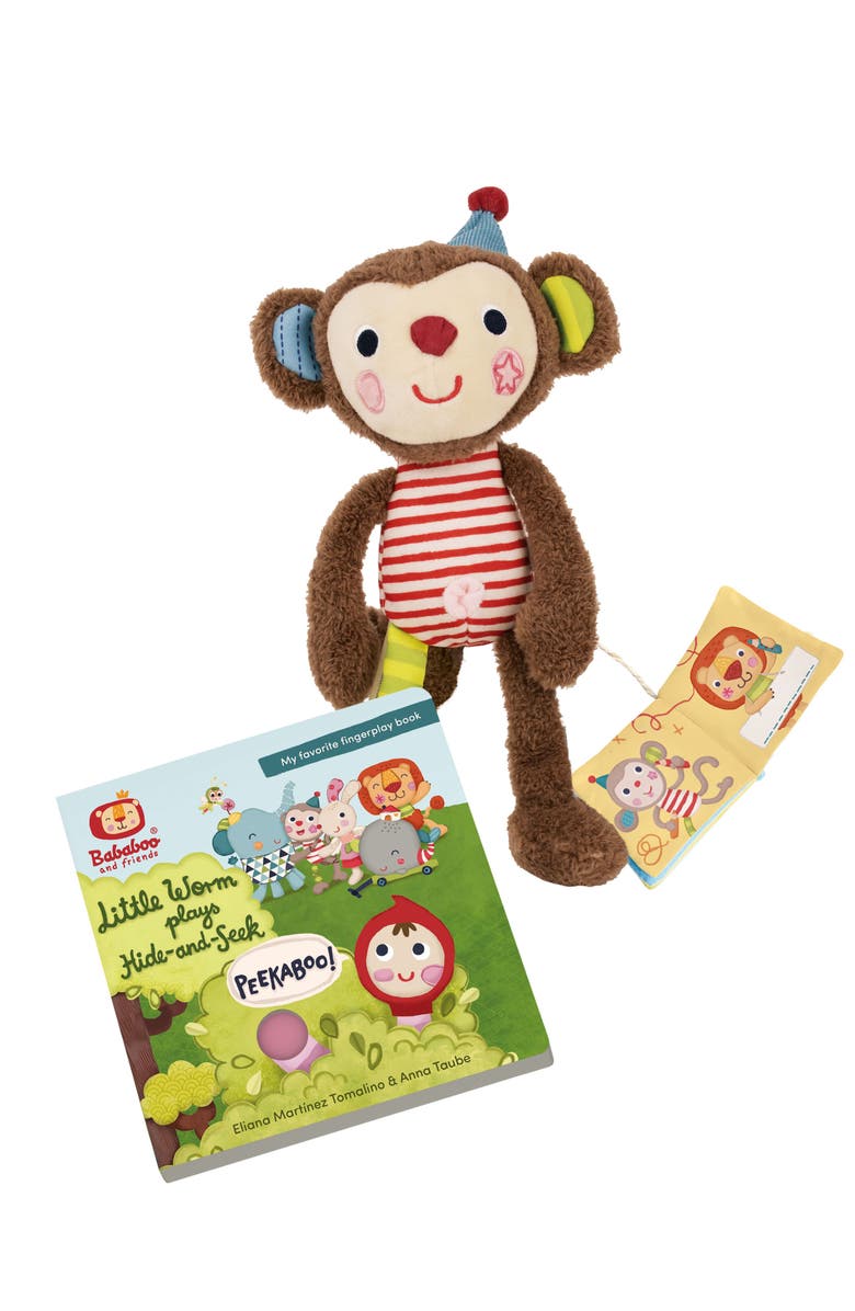 Bababoo and friends<sup>®</sup> Yuki Monkey Hide-and-Seek Book & Plush Set, Main, color, Multi / Red
