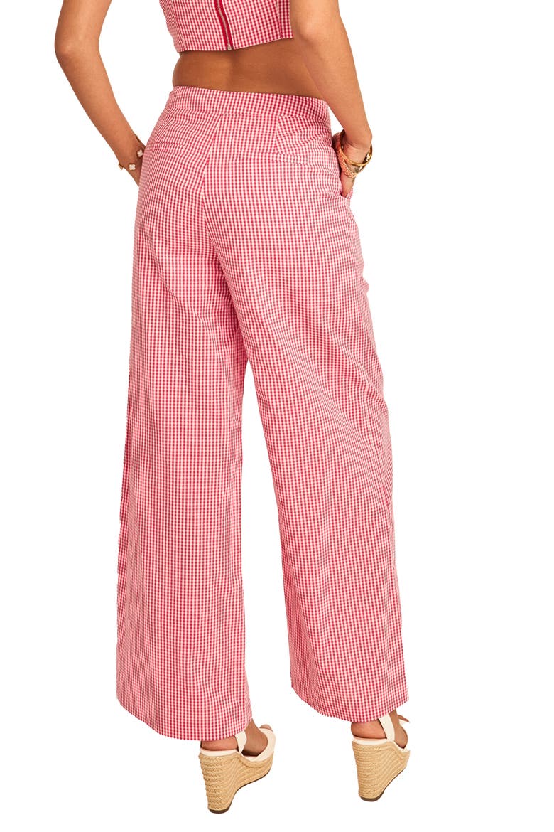 Check Wide Leg Pants, Alternate, color, RED