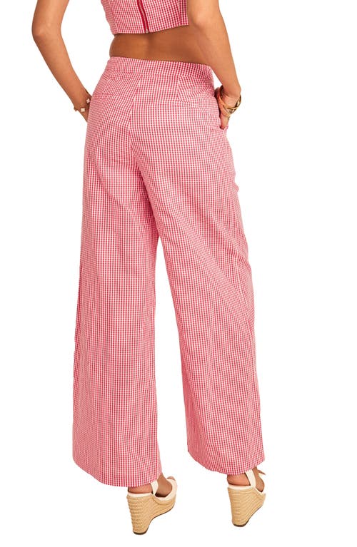 English Factory Check Wide Leg Pants In Pink