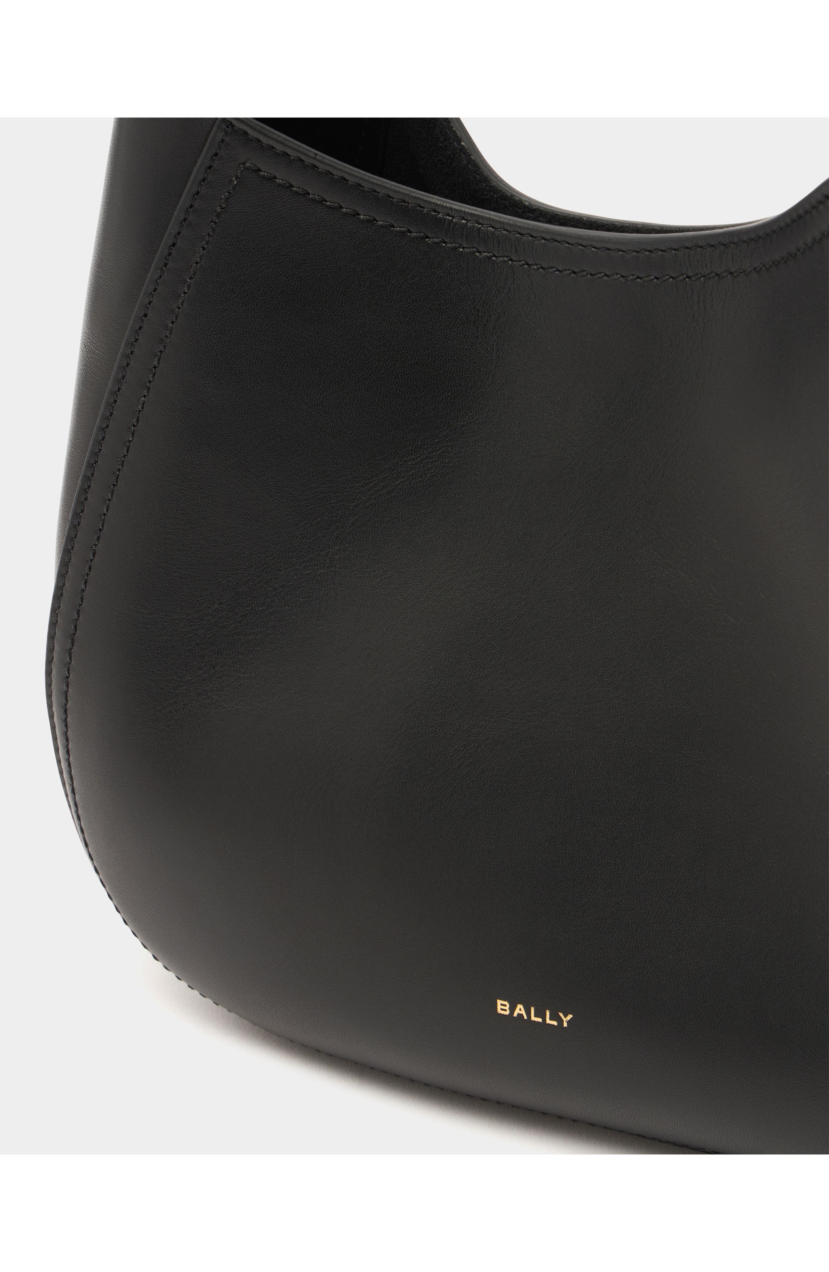 Bally Althea Small Hobo Bag in Leather, Alternate, color, Black