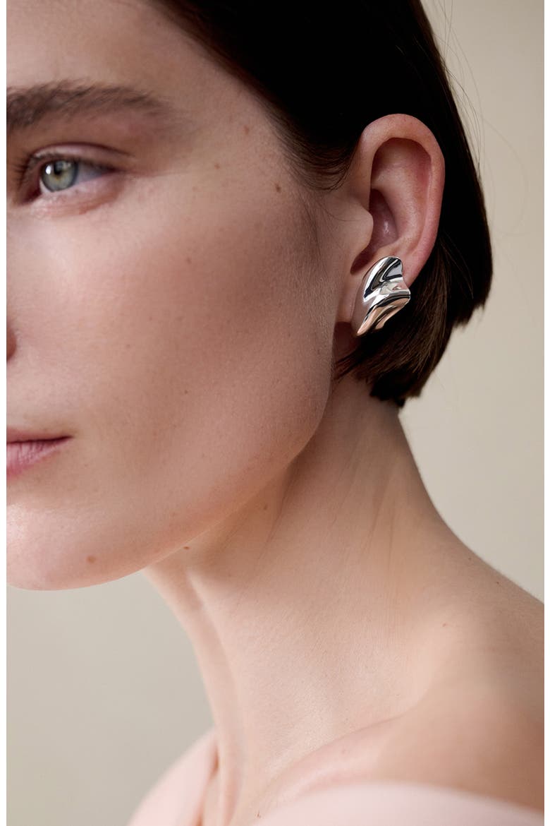 Portia Earrings, Alternate, color, HIGH POLISH SILVER