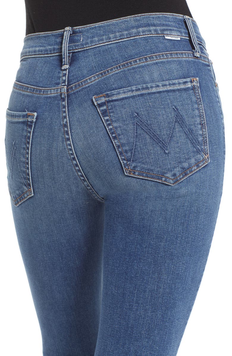 MOTHER The Dazzler Raw Hem Ankle Jeans, Alternate, color, 