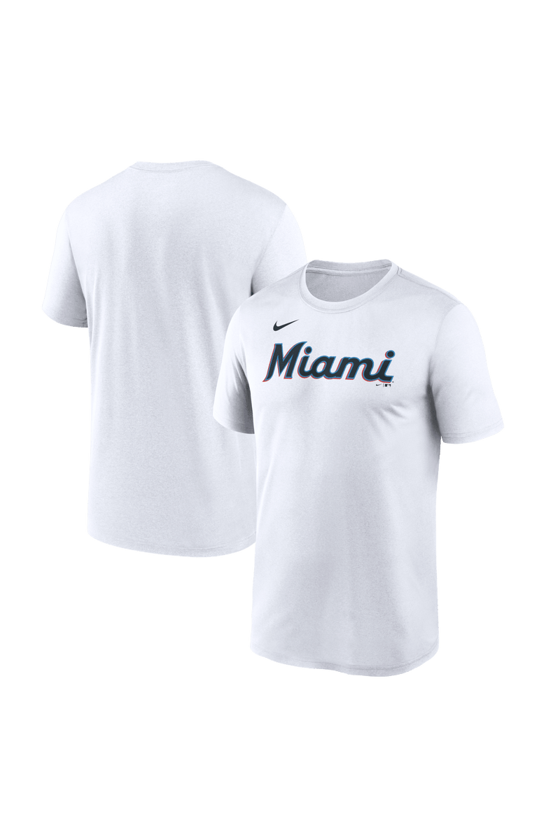 Nike Men's Nike White Miami Marlins New Legend Wordmark Dri-FIT T-Shirt, Main, color, White