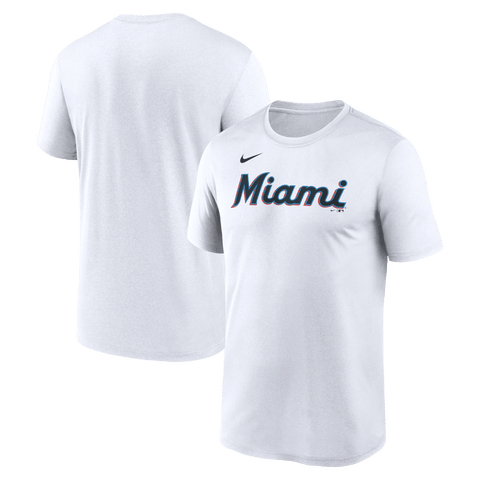 Men's Nike White Miami Marlins New Legend Wordmark Dri-FIT T-Shirt