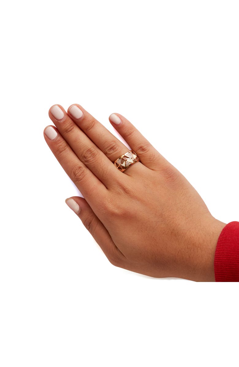 Haus of Brilliance 14K Gold 1/3 Cttw Diamond & Tourmaline Cigar Band Ring, Alternate, color, Pink