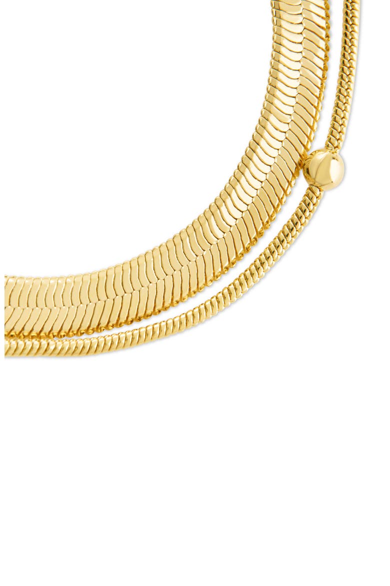 Beaded Station & Snake Chain Bracelet, Alternate, color, GOLD