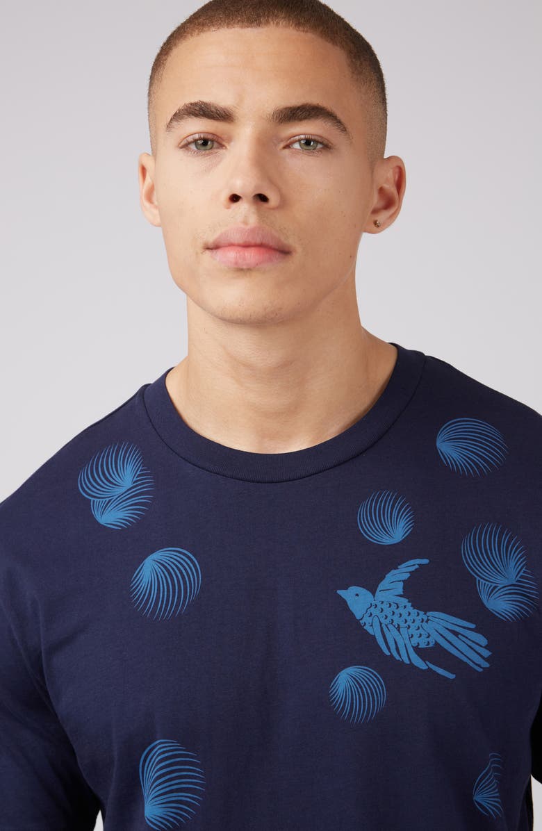 Ben Sherman Geo Bird Print Organic Cotton Graphic T-Shirt, Alternate, color, 