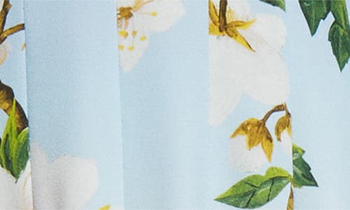 Oscar De La Renta Sleeveless Cherry Blossom Pleated Cady Midi Dress