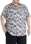 Oak Hill by DXL Big & Tall Abstract Floral Sport Shirt