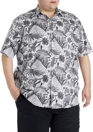 Oak Hill by DXL Big & Tall Abstract Floral Sport Shirt