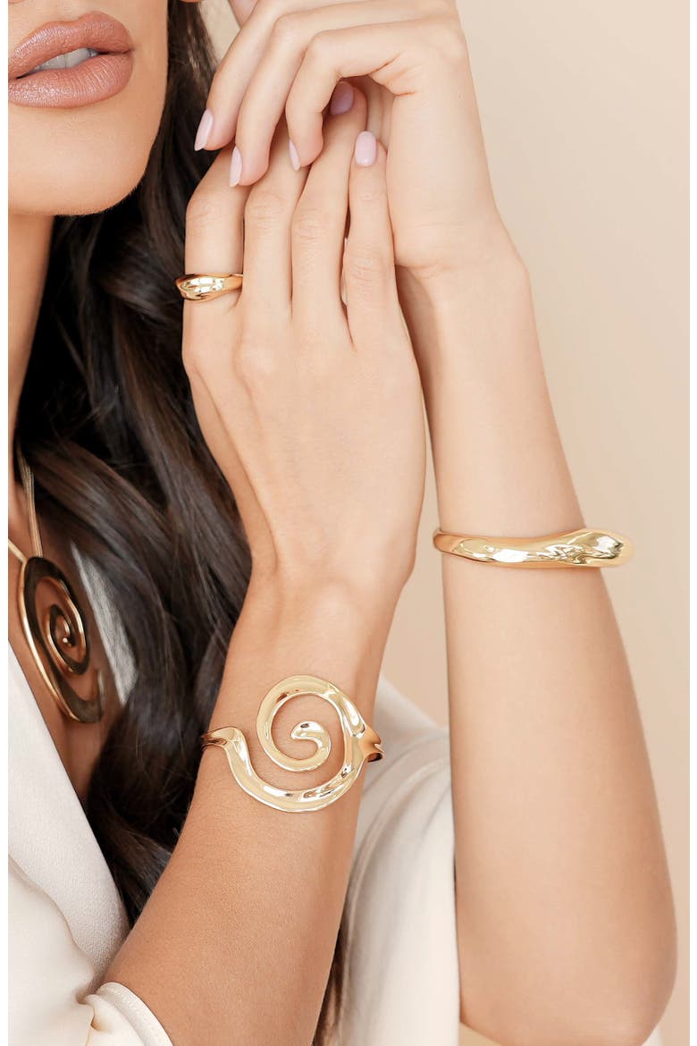Fluid Elegance Cuff Bracelet, Alternate, color, GOLD