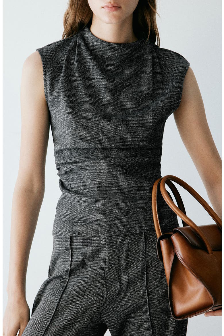 Draped Sleeveless Top, Main, color, BLACK