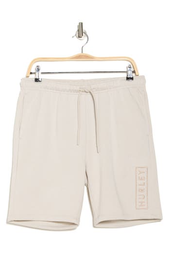 Hurley Boxed Logo Fleece Shorts In Neutral