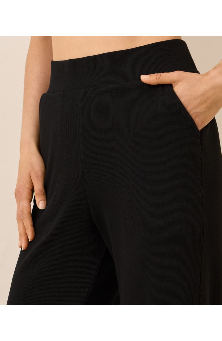 Pact Dream Rib Wide Leg Lounge Pant, Alternate, color, Black