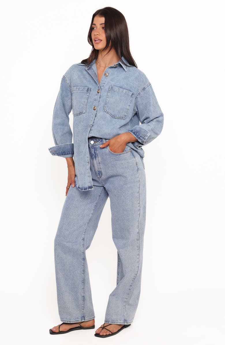 Petal & Pup Anicia Oversize Denim Button-Up Shirt, Alternate, color, Light