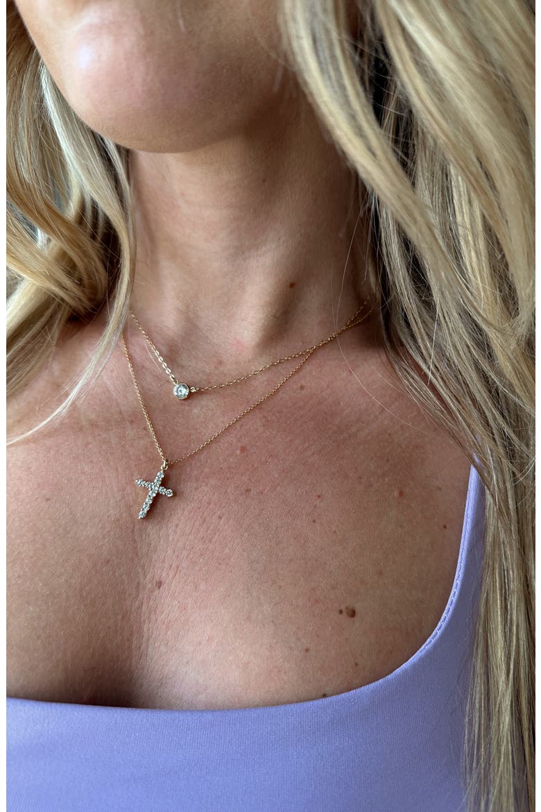 Asher Cross Necklace, Alternate, color, GOLD
